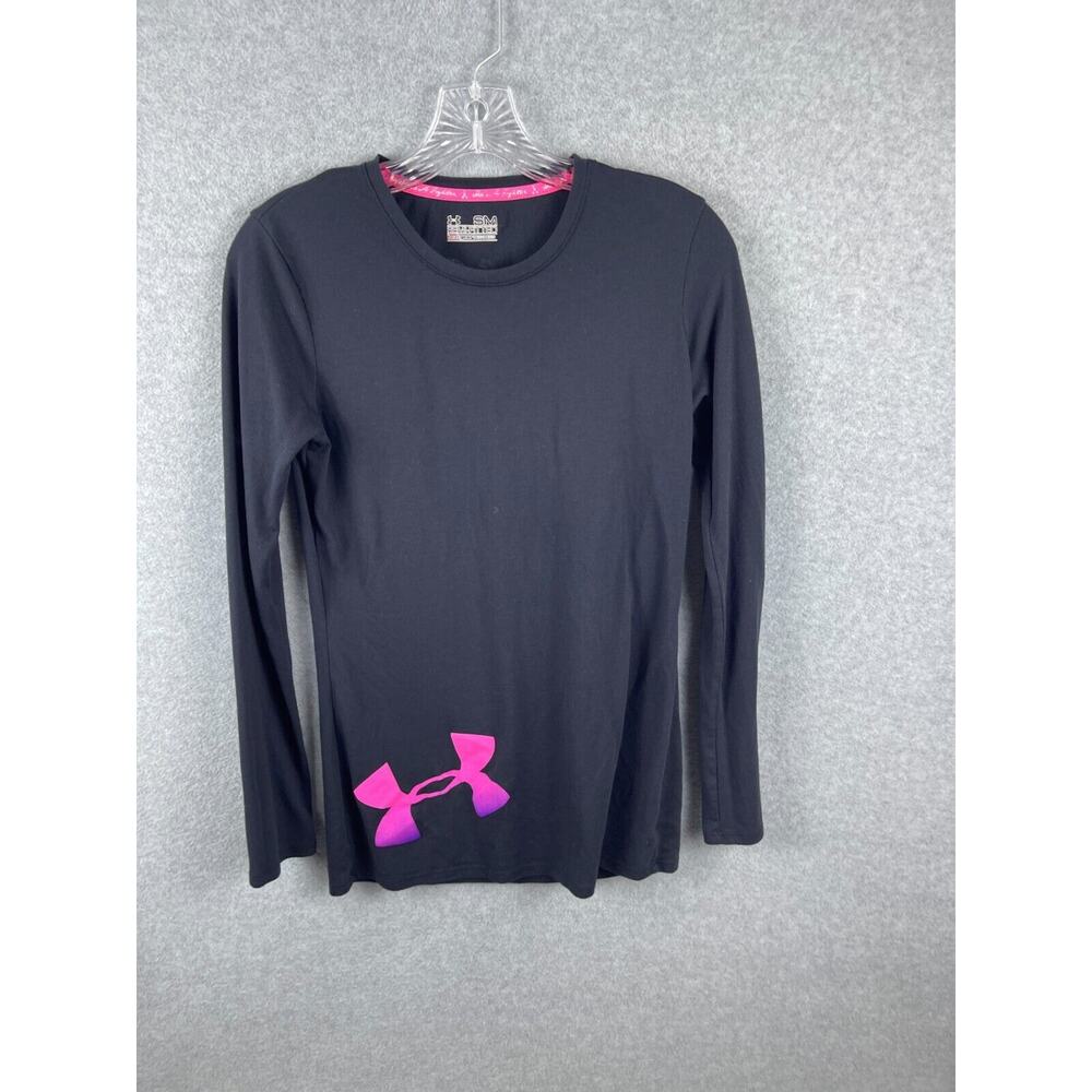 Under Armour She's‎ a Fighter Shirt Women's S Black Long Sleeve Semi Fitted